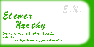 elemer marthy business card